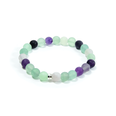 Frosted Fluorite Beaded Bracelet