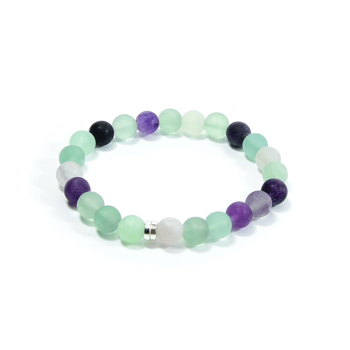 Frosted Fluorite Beaded Bracelet