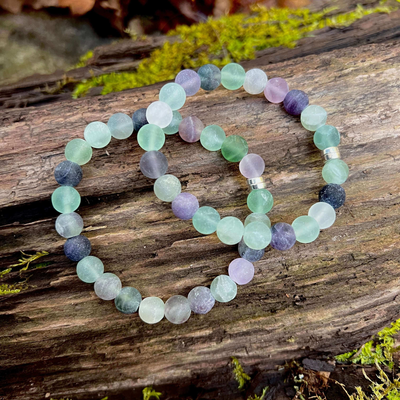 Frosted Fluorite Beaded Bracelet