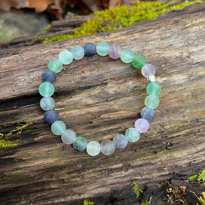 Frosted Fluorite Beaded Bracelet