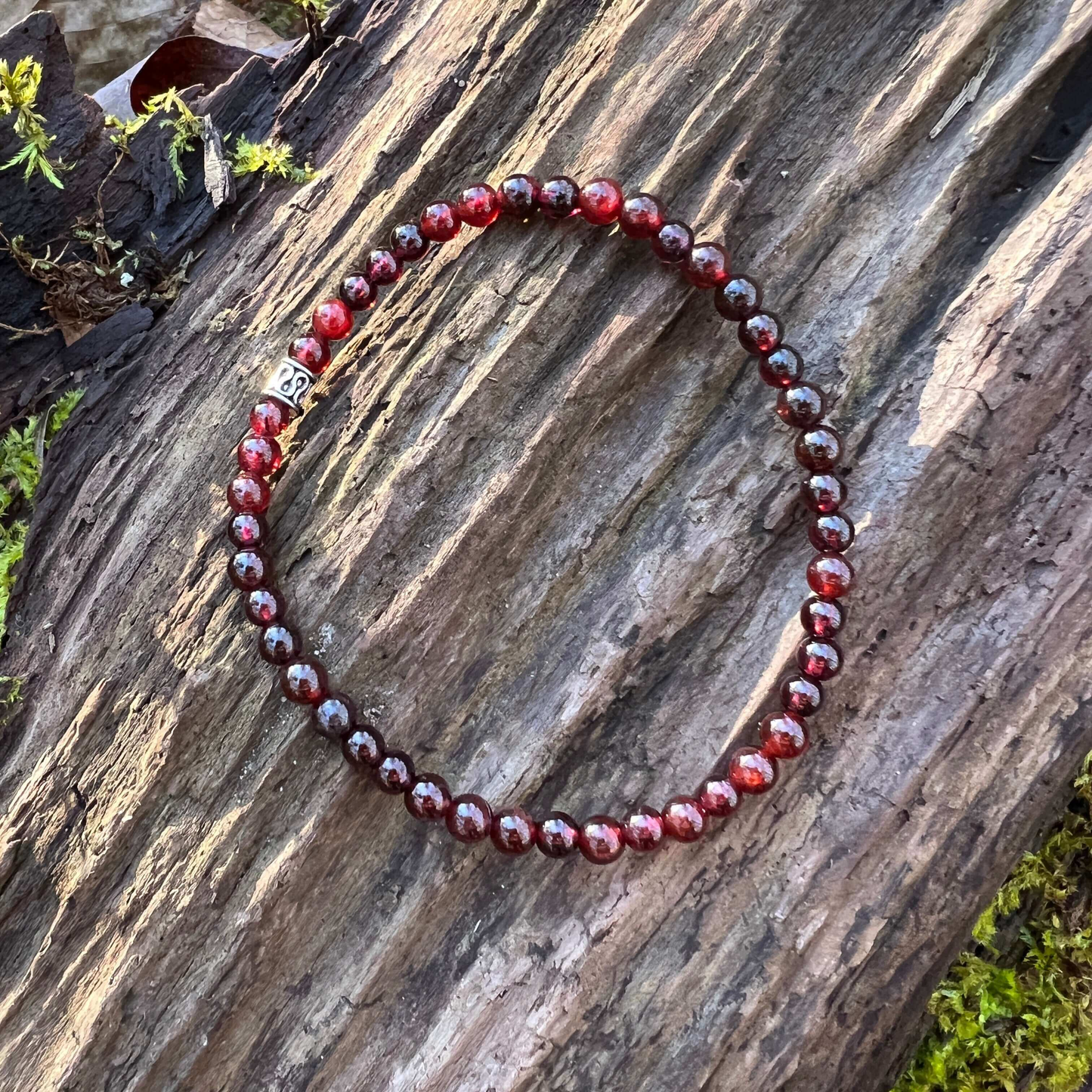 Garnet Mini Beaded Bracelet