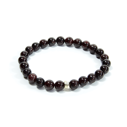 Garnet Beaded Bracelet, 8mm beads