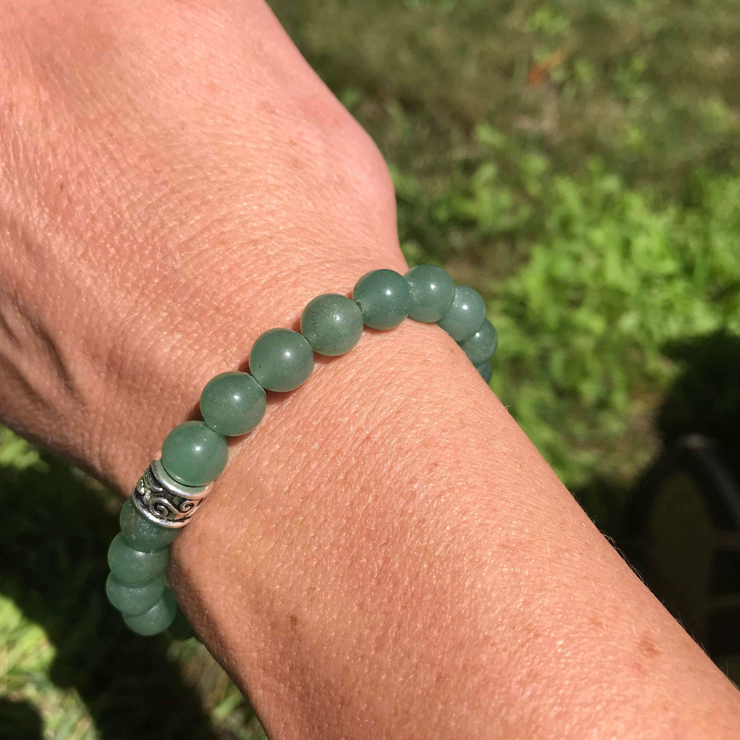 Green Aventurine Beaded Bracelet, 8mm beads