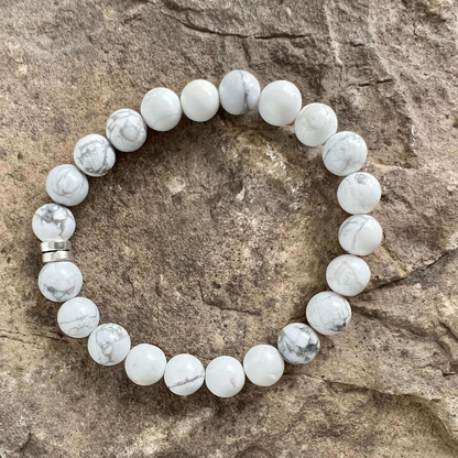 Howlite Beaded Bracelet, 8mm beads