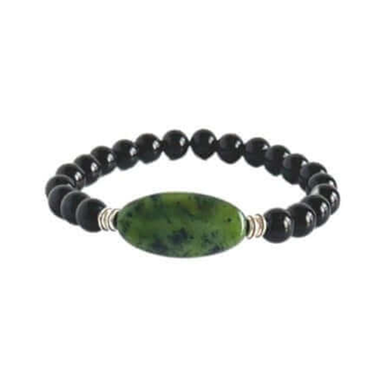 Green Jade Focal Stone Beaded Bracelet