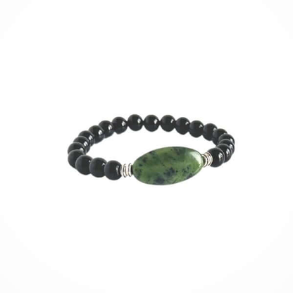 Green Jade Focal Stone Beaded Bracelet