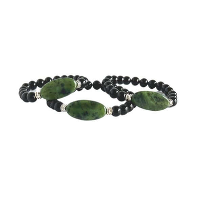 Green Jade Focal Stone Beaded Bracelet