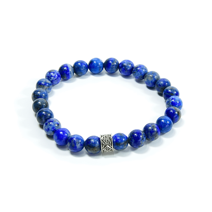 Lapis Lazuli Beaded Bracelet, 8mm beads