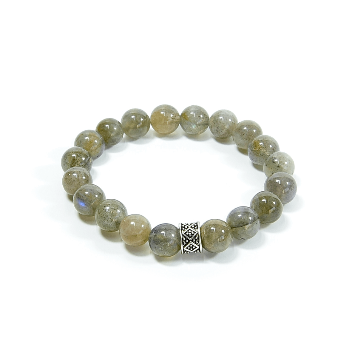 Labradorite Beaded Bracelet, 8mm beads
