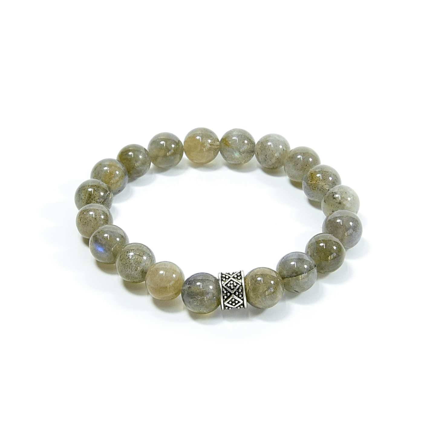 Labradorite Beaded Bracelet, 8mm beads