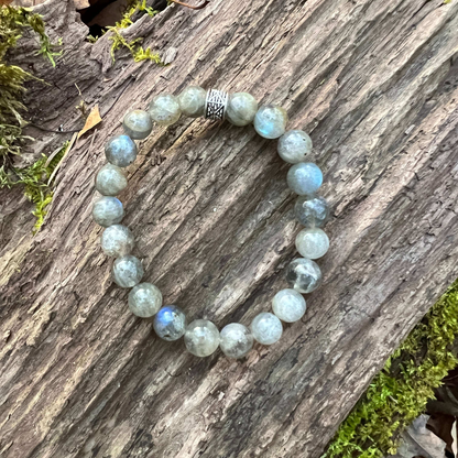 Labradorite Beaded Bracelet, 8mm beads