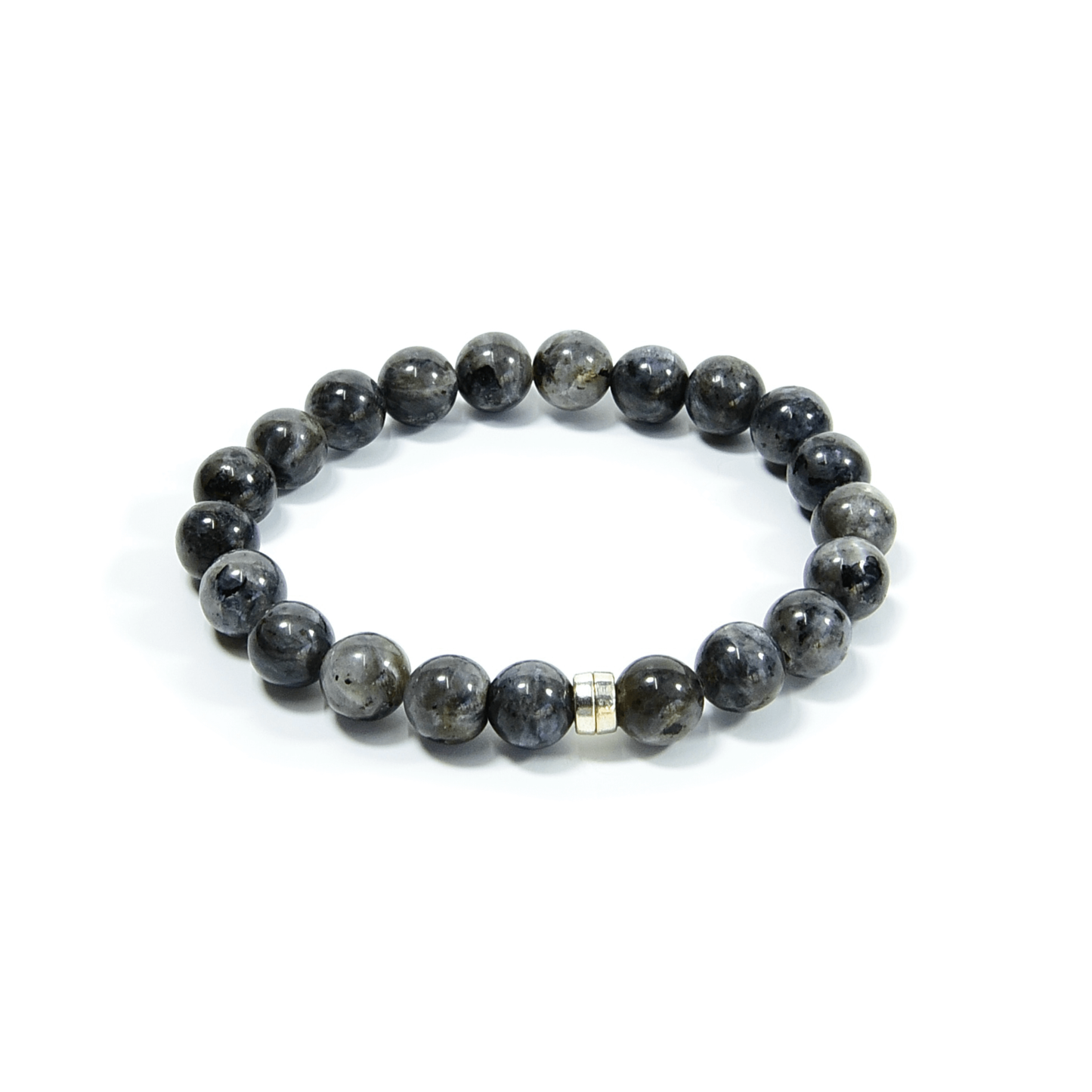 Larvikite Beaded Bracelet, 8mm beads