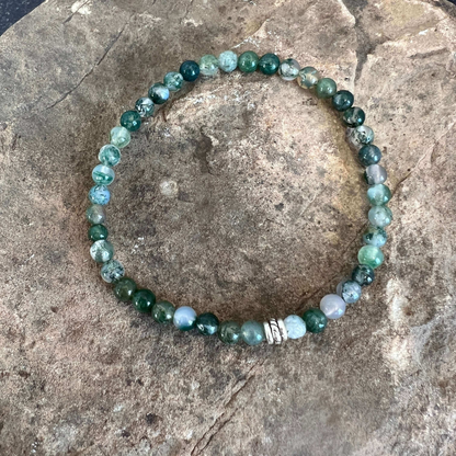 Moss Agate Mini Beaded Bracelet