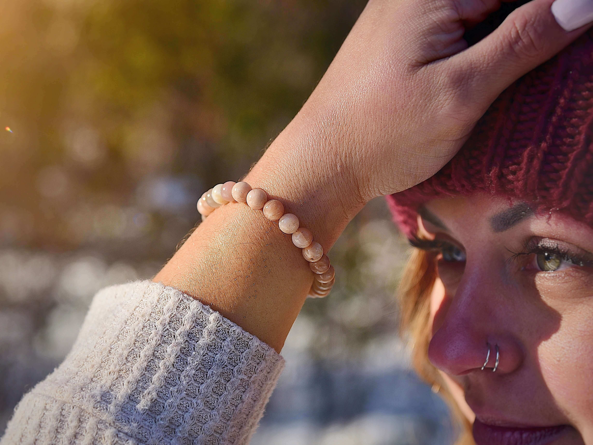 Moonstone Beaded Bracelet