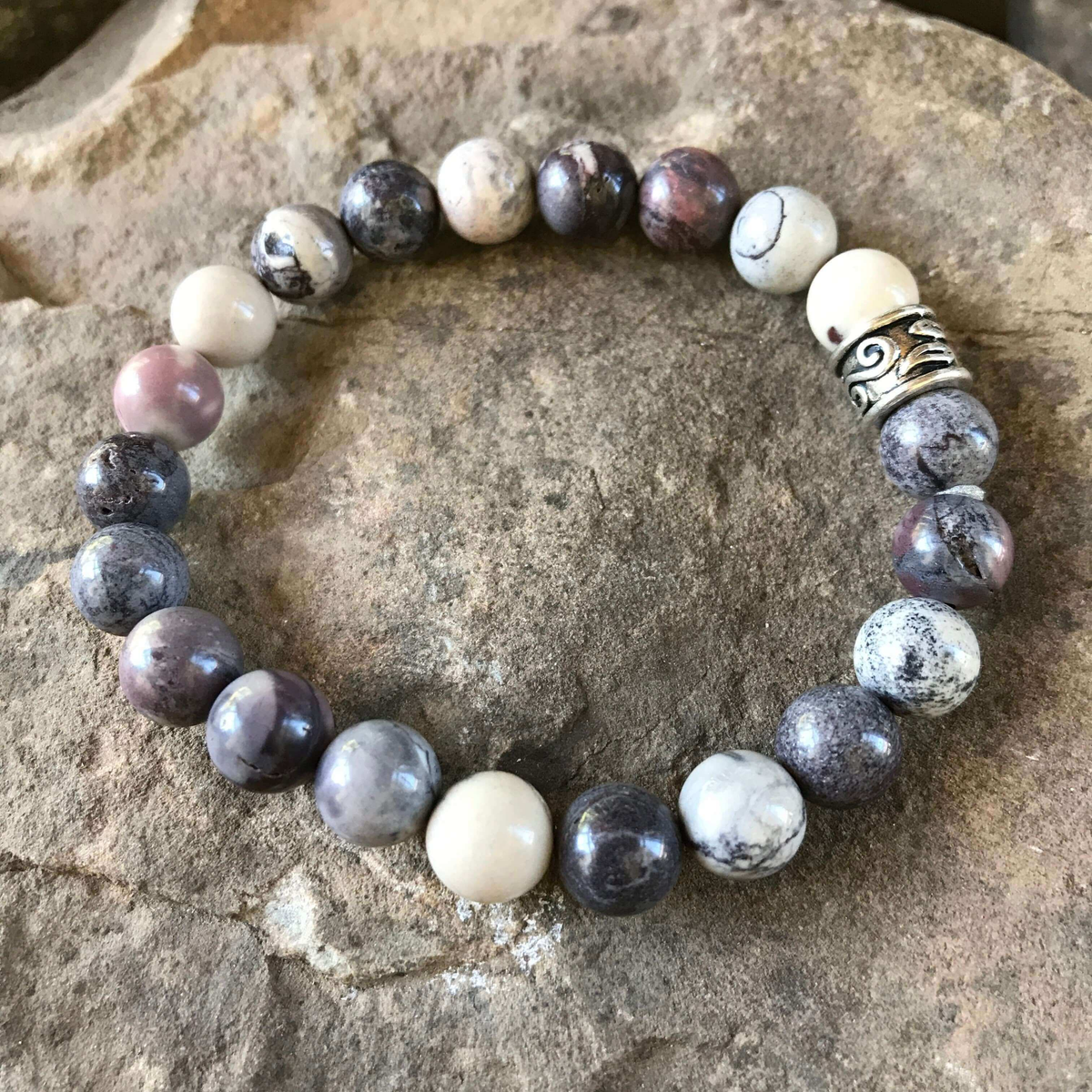 Porcelain Jasper Beaded Bracelet
