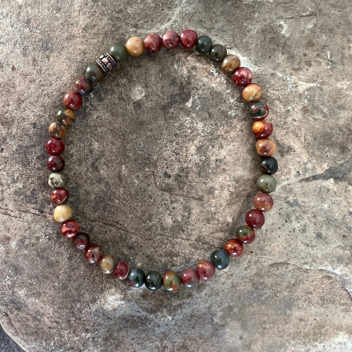 Red Creek Jasper Mini Beaded Bracelet