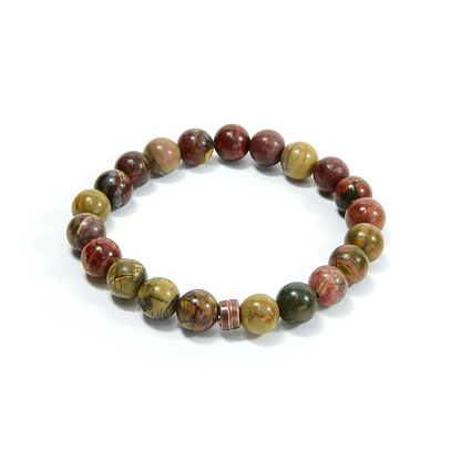 Red Creek Jasper Beaded Bracelet, 8mm beads