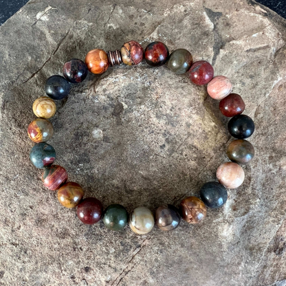 Red Creek Jasper Beaded Bracelet, 8mm beads