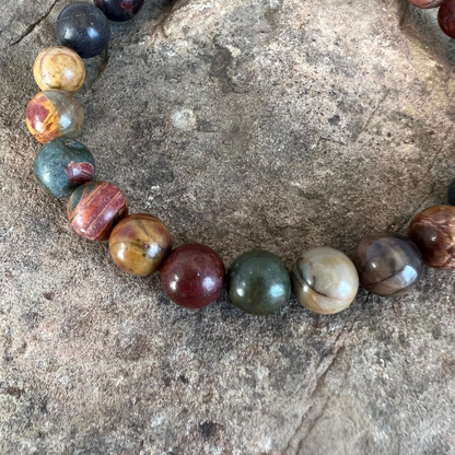 Red Creek Jasper Beaded Bracelet, 8mm beads