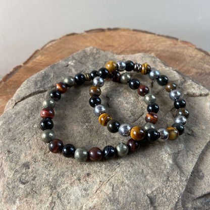 Red Tiger Eye Mix Gemstone Beaded Bracelet