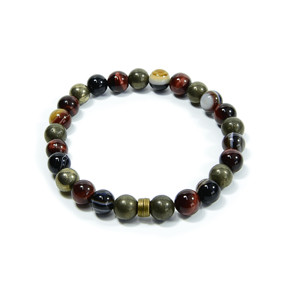 Red Tiger Eye Mix Gemstone Beaded Bracelet