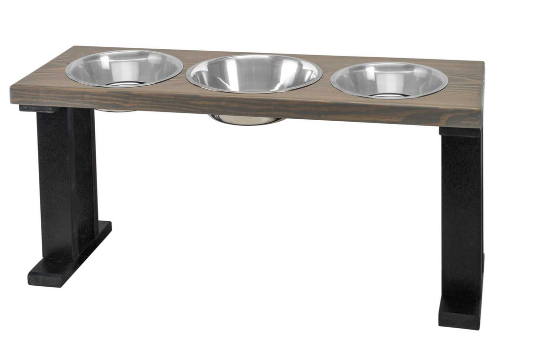 Bearwood Farmhouse 3-Bowl Elevated Dog Feeder
