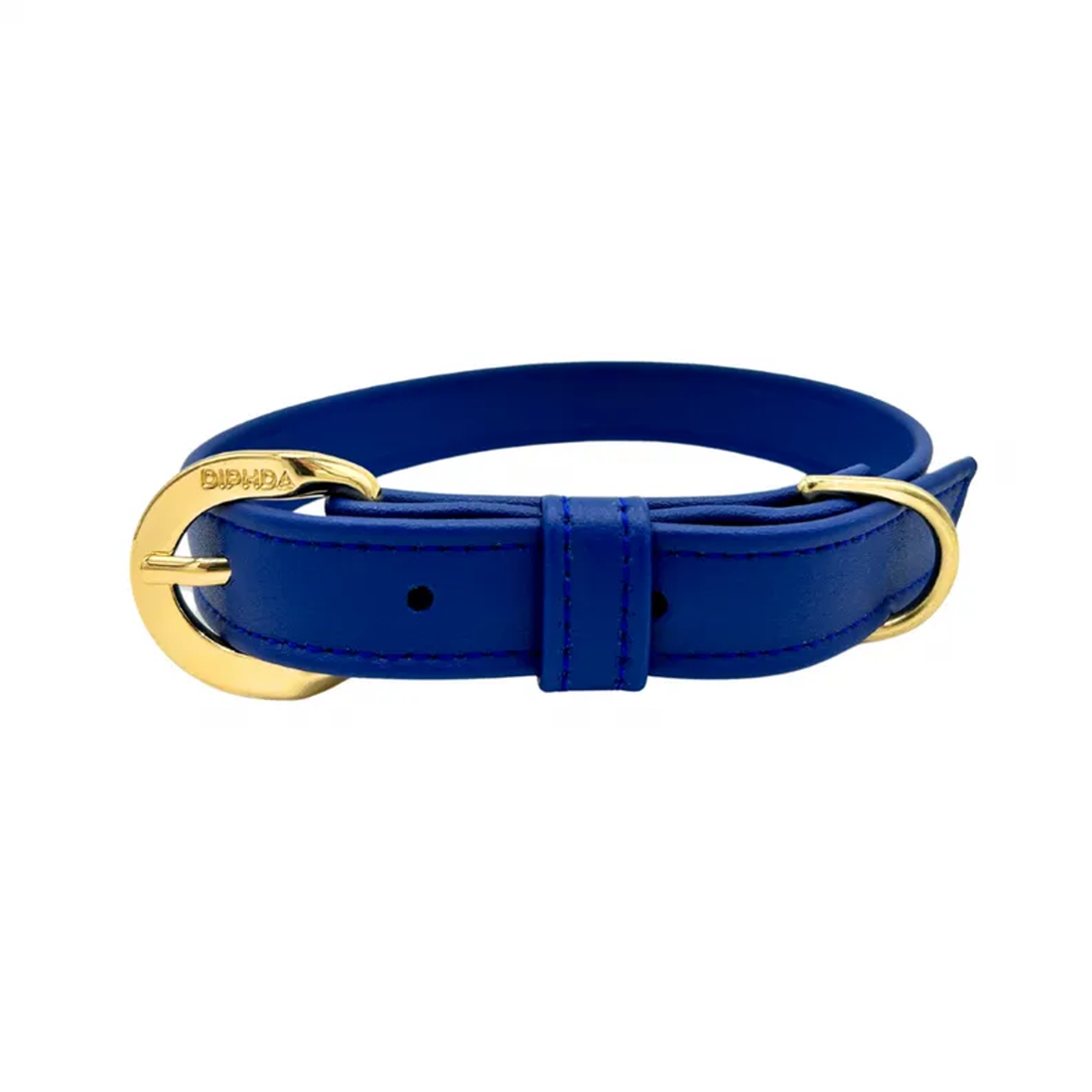 Galactic Blue Cactus Leather Dog Collar