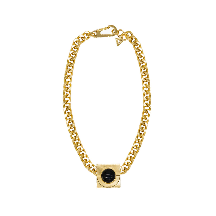 Iconic Moon Charm Necklace in Gold