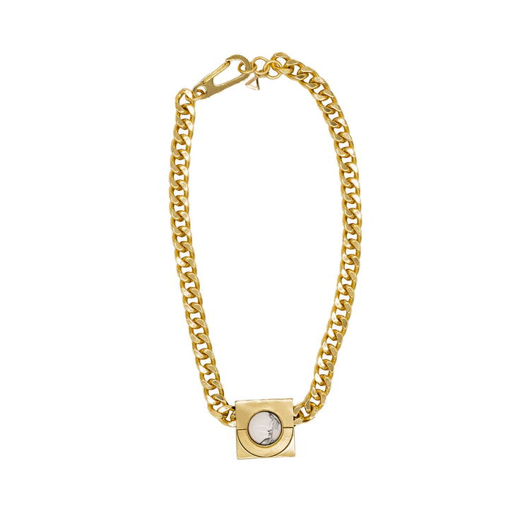 Iconic Moon Charm Necklace in Gold