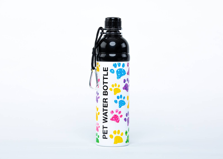 Good Life Gear Pet Water Bottle 24 oz - Colorful Paws
