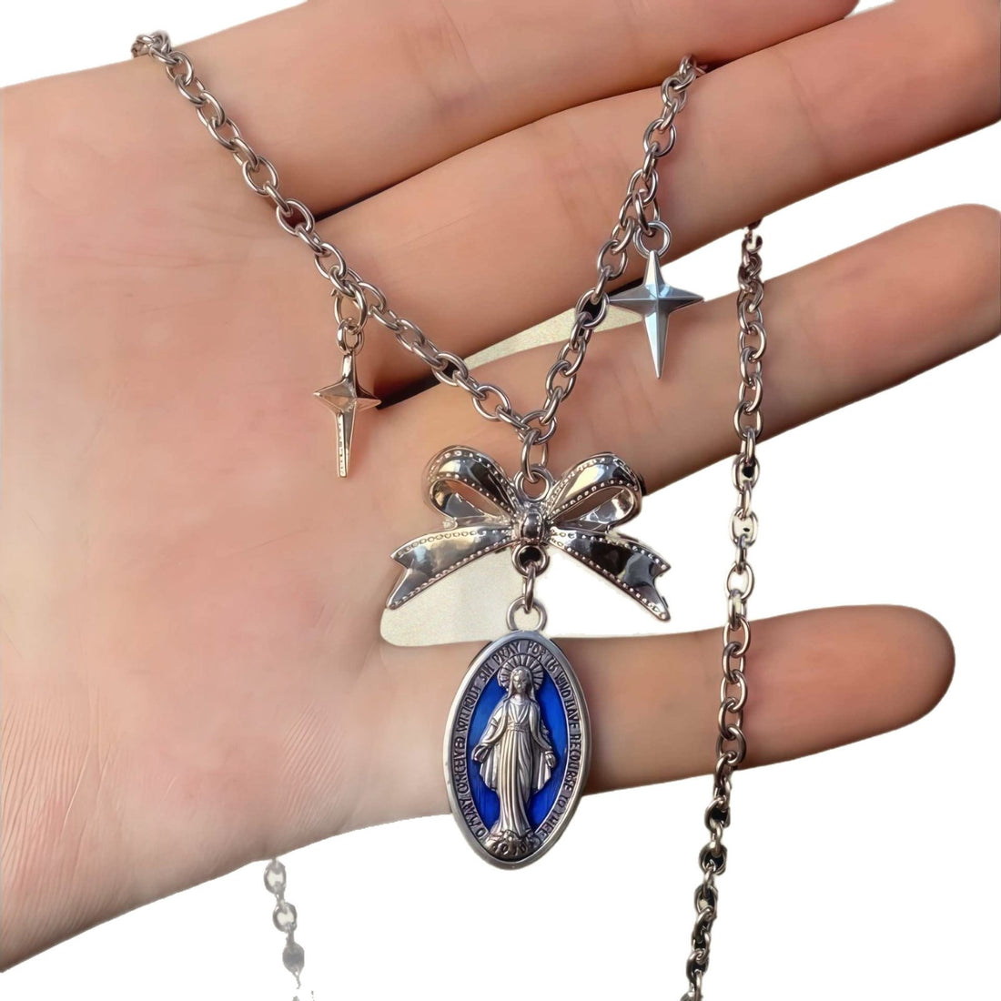 Korean Ins Style Bow Star Necklace