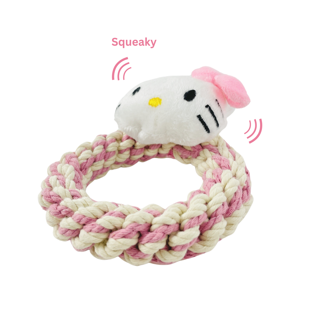 Eco Kitty Macrame Plush Squeaky Dog Toy