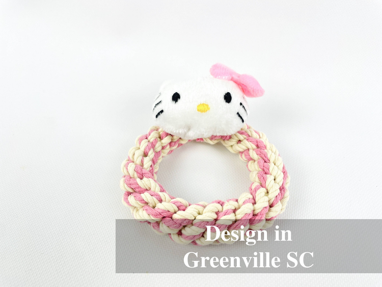 Eco Kitty Macrame Plush Squeaky Dog Toy