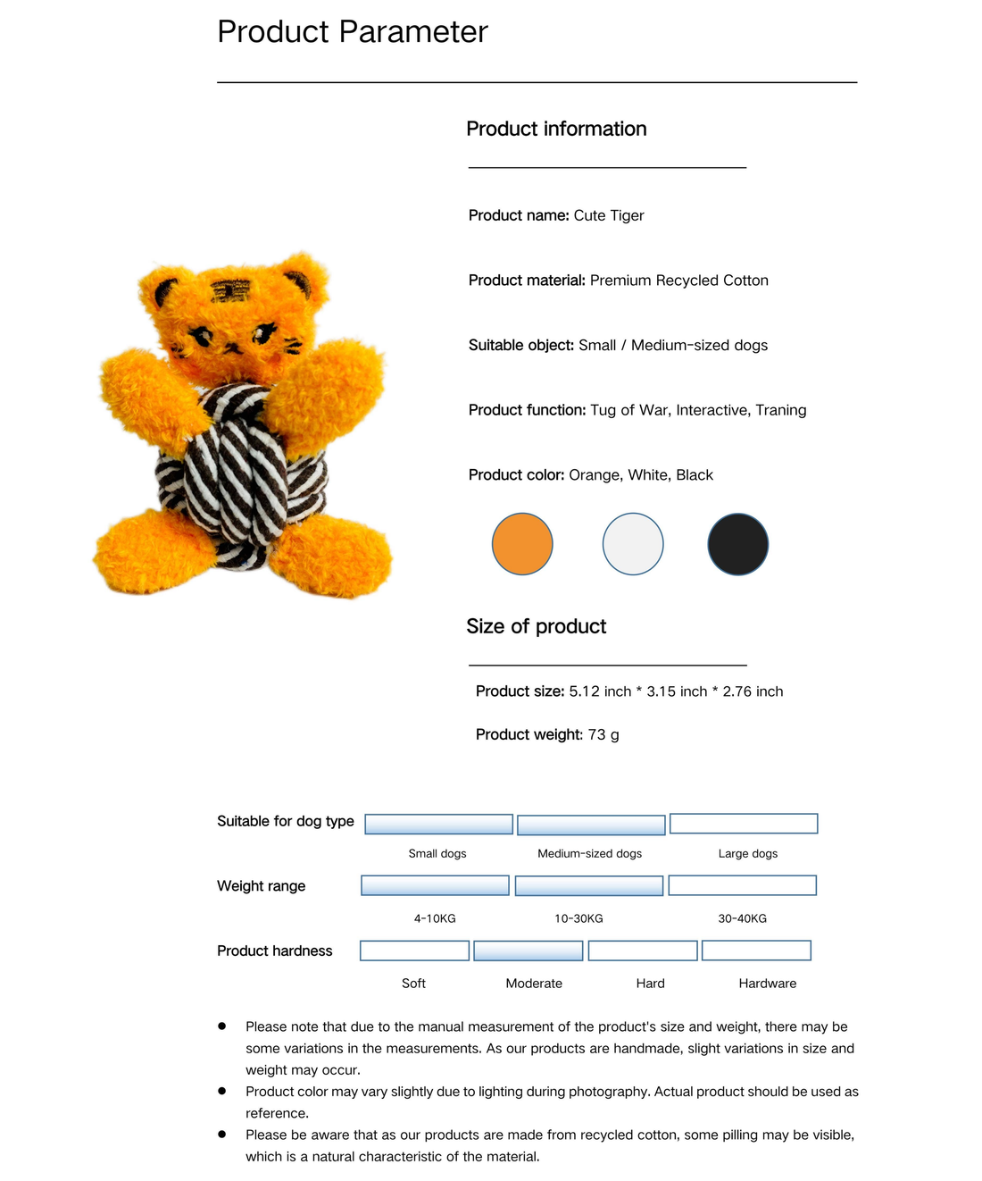 Eco Tiger Macrame Dog Rope Tug and Chew Toy