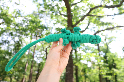 Handmade Eco-Friendly Green Lizard Dog Rope Toy