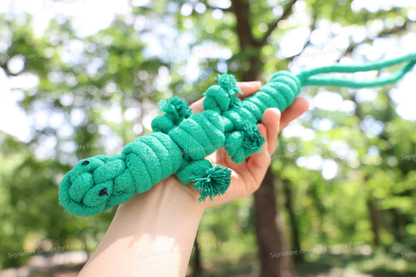 Handmade Eco-Friendly Green Lizard Dog Rope Toy