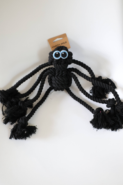 Black Rope Spider Dog Toy