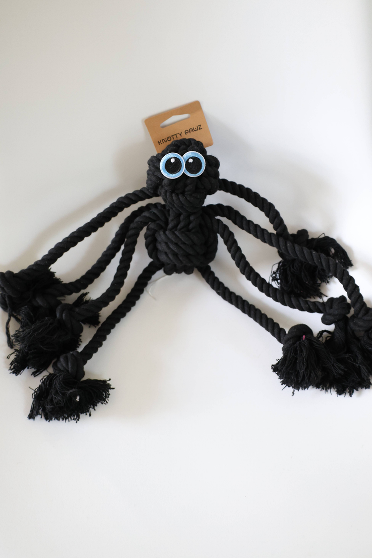 Black Rope Spider Dog Toy