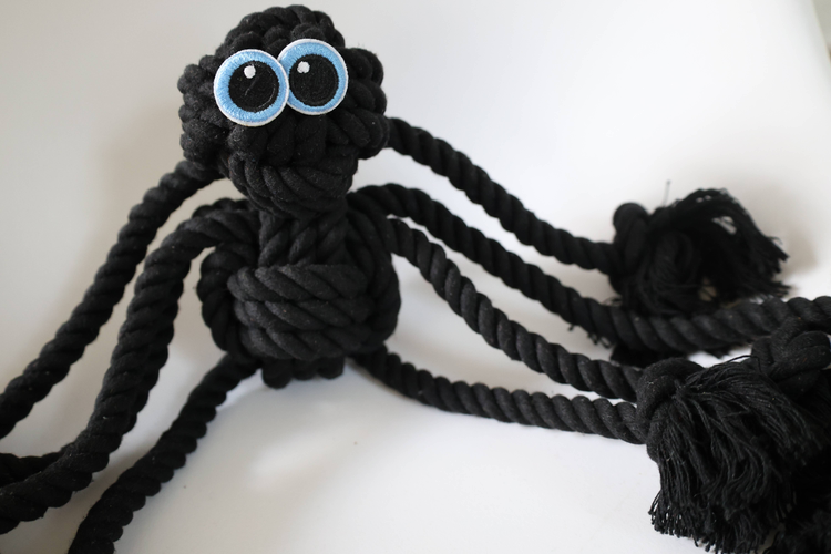 Black Rope Spider Dog Toy