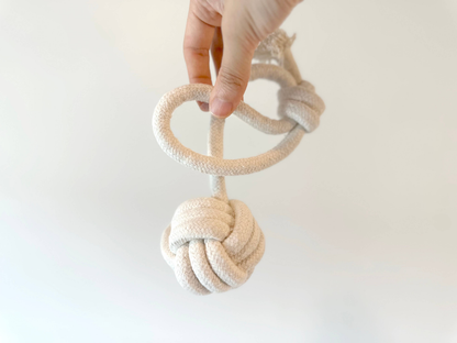 Handmade Natural White Rope Tug Toy Set, 4-Piece