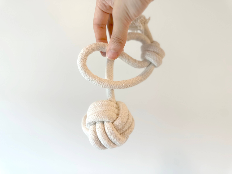 Handmade Natural White Rope Tug Toy Set, 4-Piece