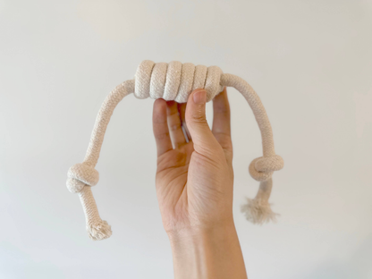 Handmade Natural White Rope Tug Toy Set, 4-Piece