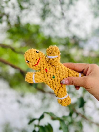 Gingerbread Man Dog Rope Toy
