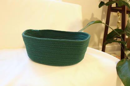 Handmade Sustainable Cotton Rope Basket, Green