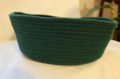 Handmade Sustainable Cotton Rope Basket, Green