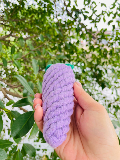 Handmade Sustainable Eggplant Rope Chew Toy for Puppies
