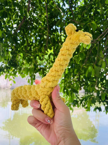 Handmade Sustainable Giraffe Dog Rope Toy