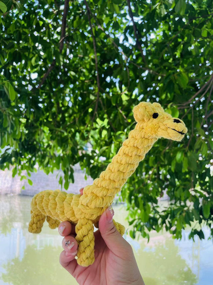 Handmade Sustainable Giraffe Dog Rope Toy