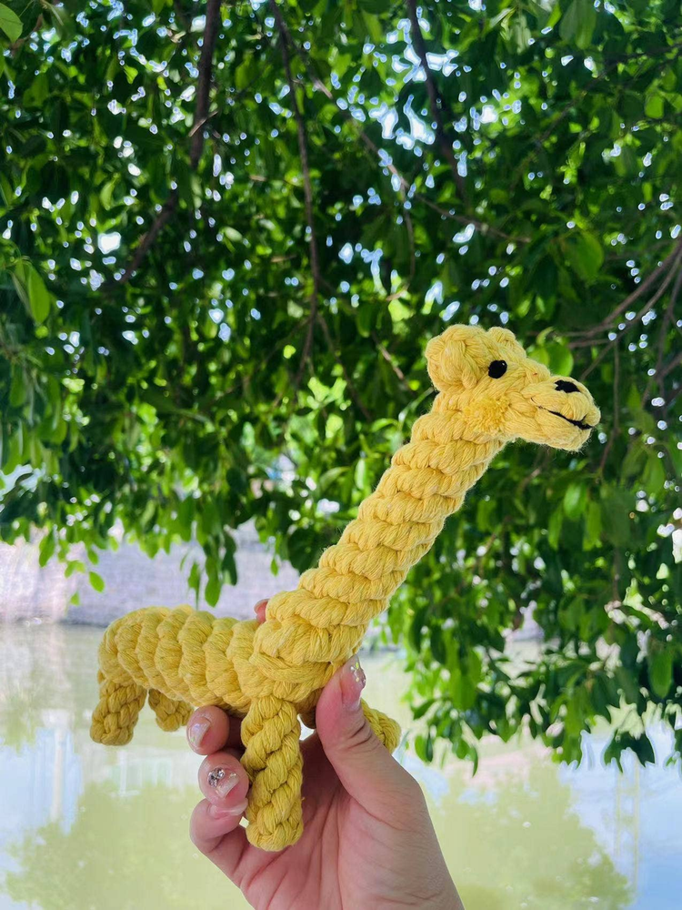 Handmade Sustainable Giraffe Dog Rope Toy