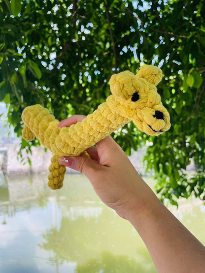Handmade Sustainable Giraffe Dog Rope Toy